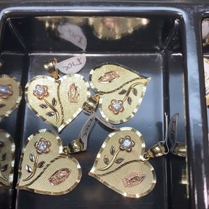 14kt Heart Virgin Mary Lady of Guadalupe